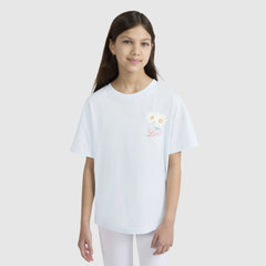 Big Girls Short Sleeve Oversized Floral - Multi-Color