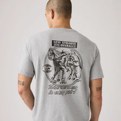 Relaxed Fit Short-Sleeve Graphic T-Shirt - Archival Overalls Heather Grey - Grey