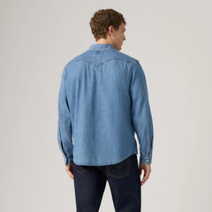 Classic Western Standard Fit Shirt - Medium Wash - Blue