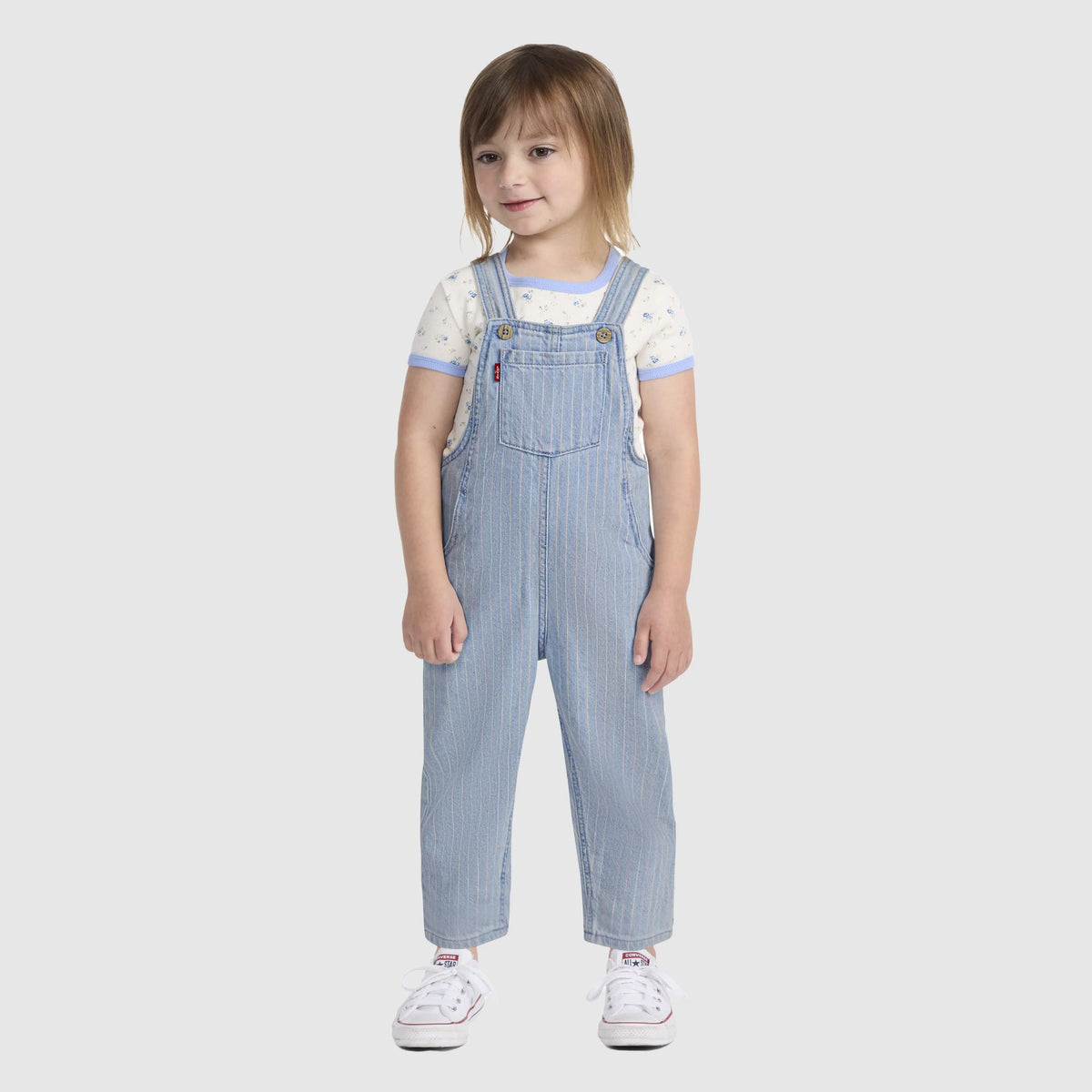Denim Rainbow Stripe Overalls Toddler 2T-4T - Ever Afternoon - Light Wash