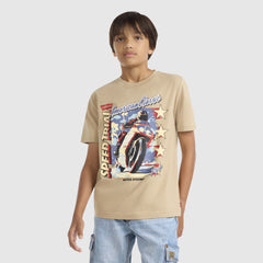 Short Sleeve Speed Trail Graphic Tee Big Boys 8-20 - Travertine - Brown