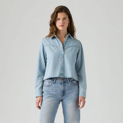 Logan Shirt - Tencel Blasted Stone Top - Light Wash