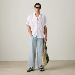Sunset Camp Eyelet Shirt - Bright White - White