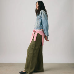 Baggy Dad Cargo TENCEL™ Women's Pants - Ivy Green - Green