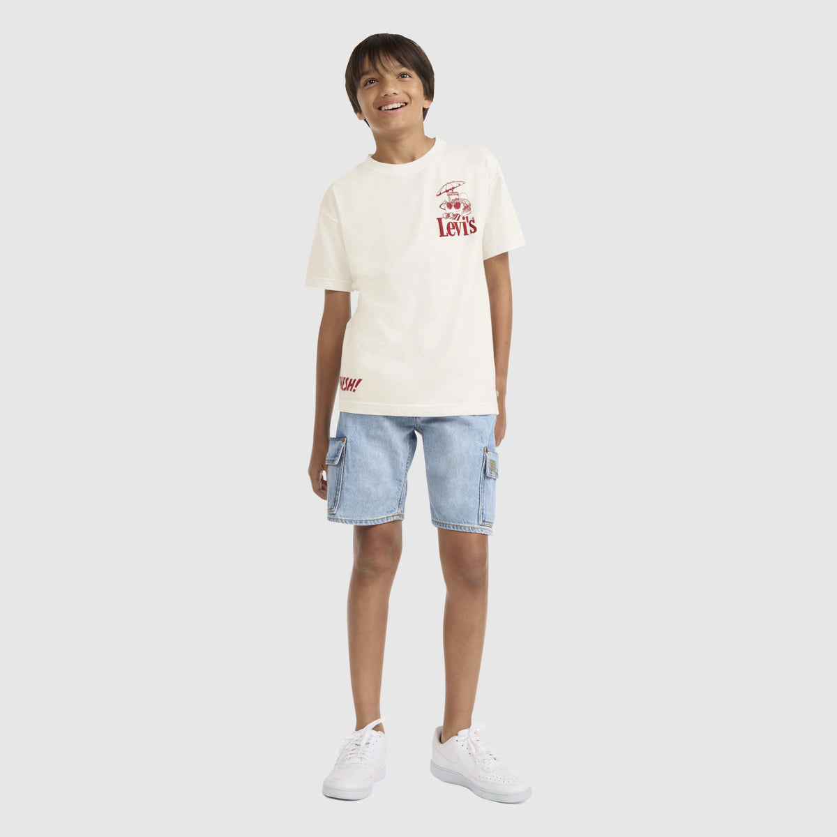Short Sleeve Burger and Fries Graphic Tee Big Boys 8-20 - Levi's Egret - White