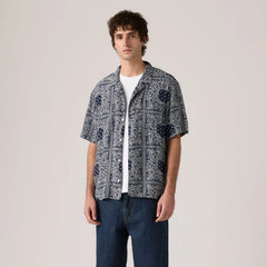 Classic Camper Shirt - Valentin Bandana Print Dress Blues - Blue