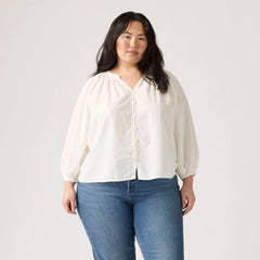 Phoebe Blouse (Plus Size) - Sugar Swizzle - White