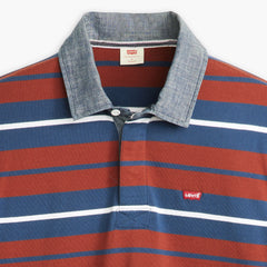 Classic Short-Sleeve Rugby Shirt - Quinton Stripe Sargasso Sea - Multi-Color