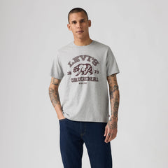 Standard Fit Classic Graphic T-Shirt - Heather Grey - Grey
