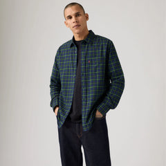 Classic One Pocket Standard Fit Flannel Shirt - Harlan Plaid Blue Deep Depths - Blue