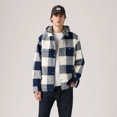 Francisco Sherpa Flannel Jacket - Jerome Buffalo Plaid - Blue