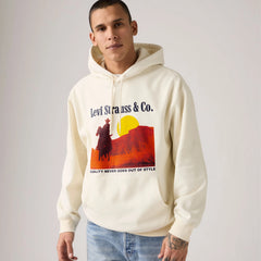 Relaxed Graphic Hoodie Sweatshirt - Archival Western Egret - White
