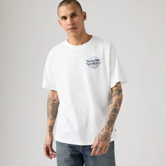 Relaxed Fit Vintage Graphic T-Shirt - Sunrise Sessions Bright White - White