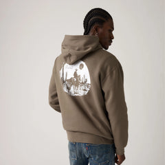 Relaxed Graphic Hoodie Sweatshirt - Desert Cowboy - Brown