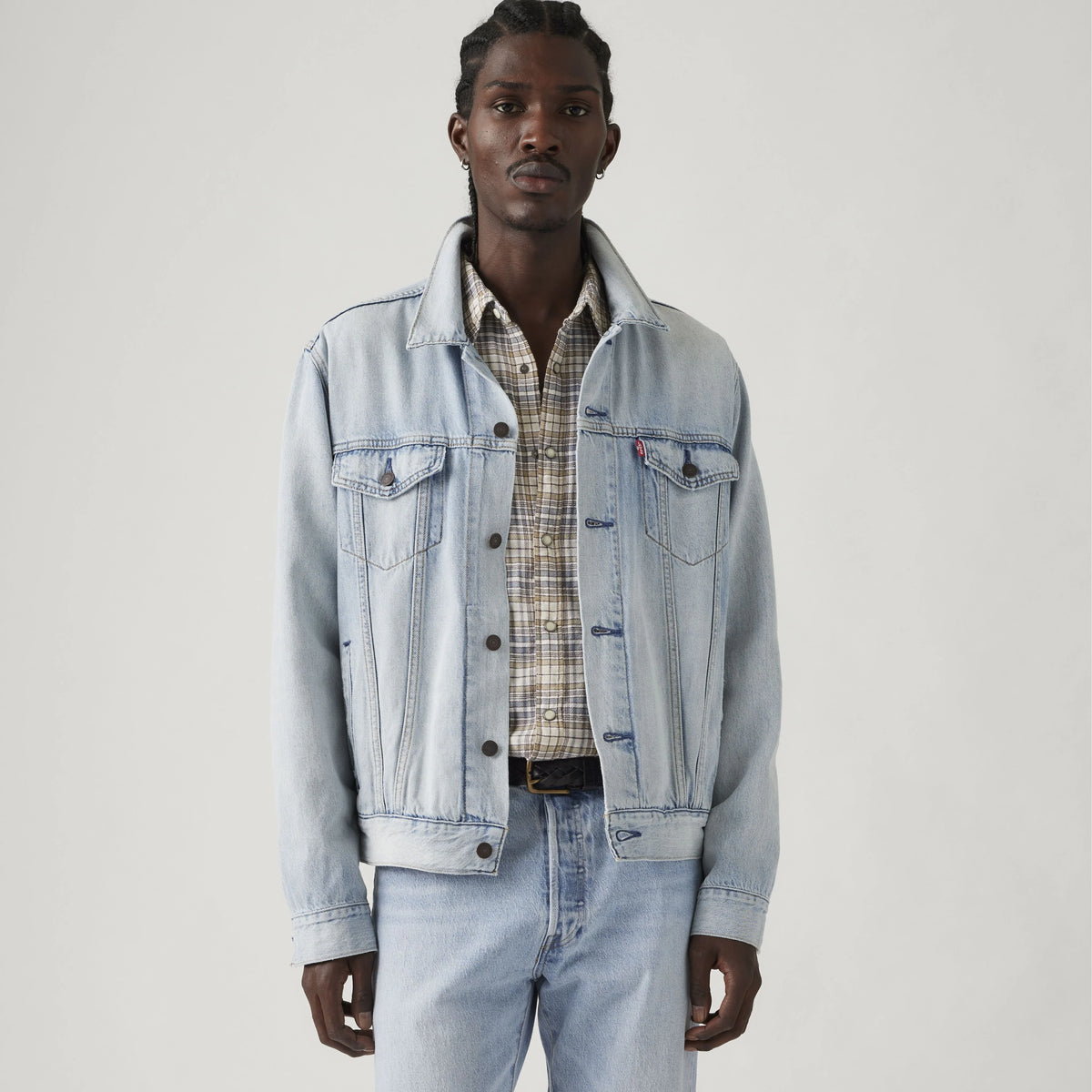Lightweight Trucker Jacket - Build A House - Light Wash