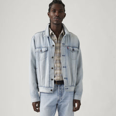 Lightweight Trucker Jacket - Build A House - Light Wash