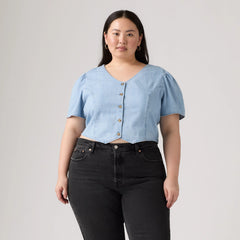 Moxie Blouse (Plus Size) - Soft As Butter - Medium Wash