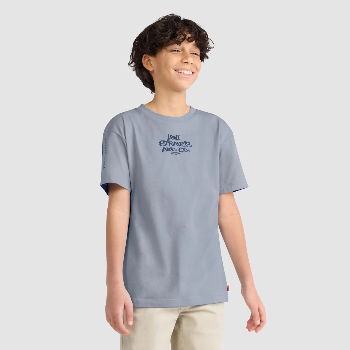 Opposites Short Sleeve Tee Big Boys 8-20 - Chambray Blue Levi'S - Blue