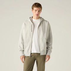 Authentic Full Zip Garment Dye Sweatshirt - Light Grey Heather - Grey