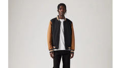 Lightweight Colorblock Varsity Jacket - Black and Brown - Multi-Color
