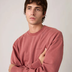 Authentic Crewneck Garment Dye Sweatshirt - Garment Dye Roan Rouge - Red