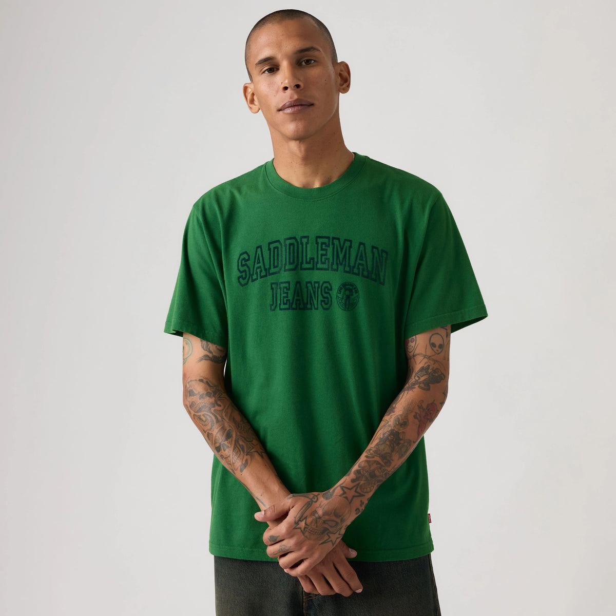 Relaxed Fit Short-Sleeve Graphic T-Shirt - Saddleman Collegiate Eden - Green