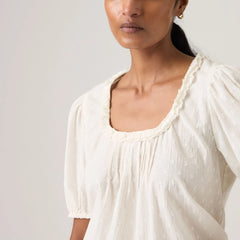 Reese Short-Sleeve Blouse - Tofu - White