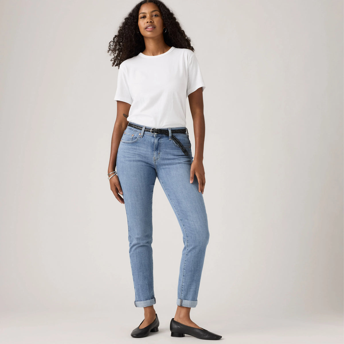Boyfriend Mid Rise Women's Jeans - Lapis - Medium Wash
