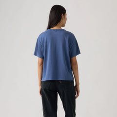 Graphic Logo Vintage Short Sleeve Tee - 2 Horse Craft Sunshi - Blue