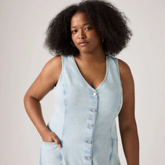 Vianna Vest Dress (Plus Size) - Never Going To Change - Light Wash