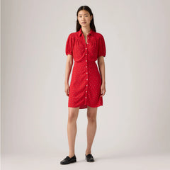 Lea Mini Dress - Cara Ditsy Floral - Red