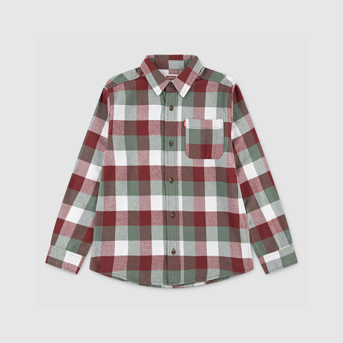 Buffalo Check Flannel Shirt Little Boys 4-7x - Red