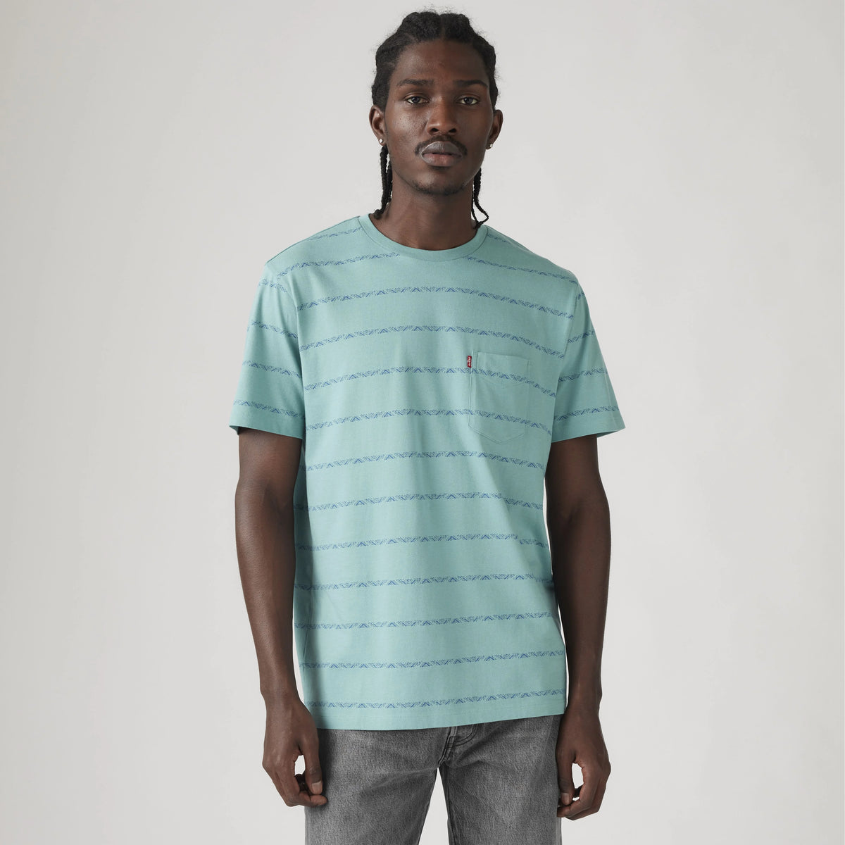 Classic Pocket T-Shirt - Diamonde Stripe Bris - Multi-Color