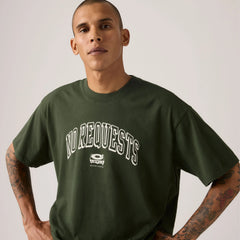 Relaxed Fit Graphic Boxy T-Shirt - No Requests Kombu Green - Green