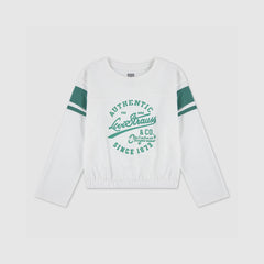 Varsity Long Sleeve Tee Big Girls 7-16 - White - White