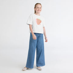 Short Sleeve Strawberry Graphic Tee Big Girls 7-16 - Bright White