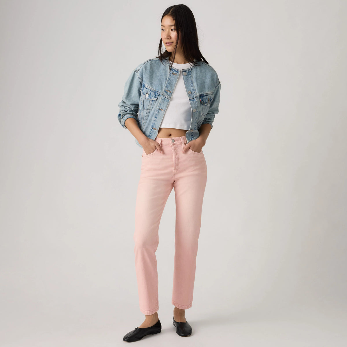 501® Original Fit Cropped Women's Jeans - Chipped Sepia Rose - Pink