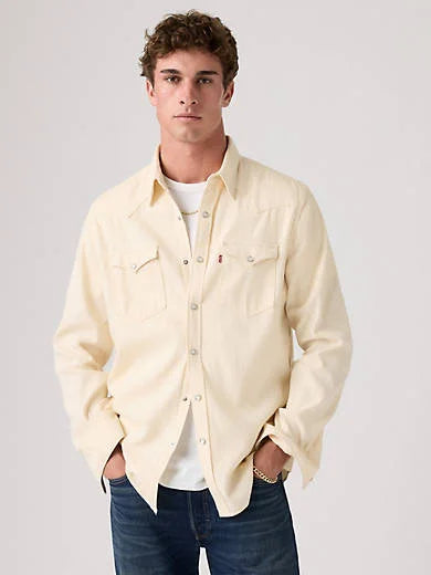 Barstow Western Denim Shirt - Eddlyn Ecru - White