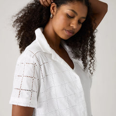 Albie Novelty Camp Shirt - Bright White - White