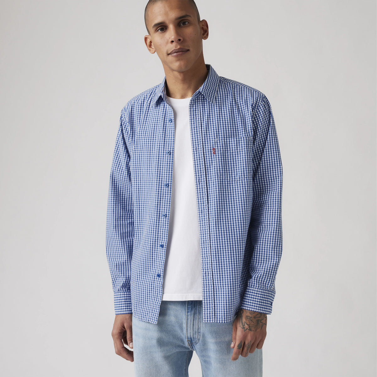 Sunset One Pocket Standard Fit Shirt - Graveolens Plaid True Blue - Blue
