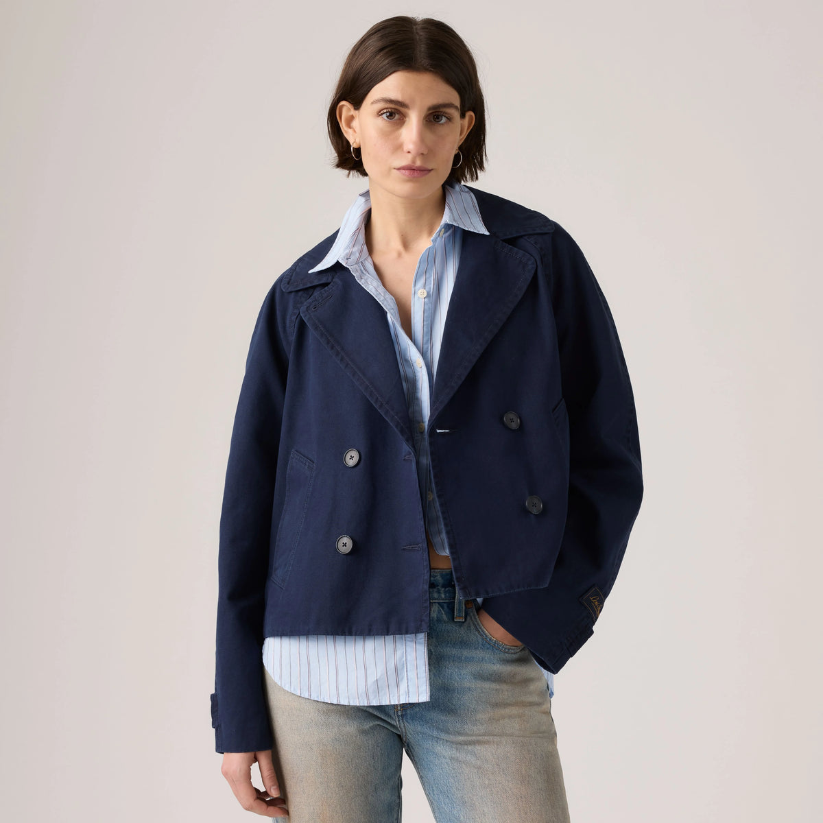 Bree Cropped Swing Trench Jacket - Nightwatch Blue - Blue