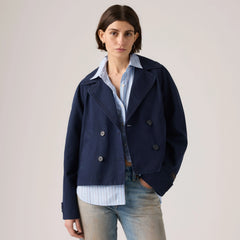 Bree Cropped Swing Trench Jacket - Nightwatch Blue - Blue
