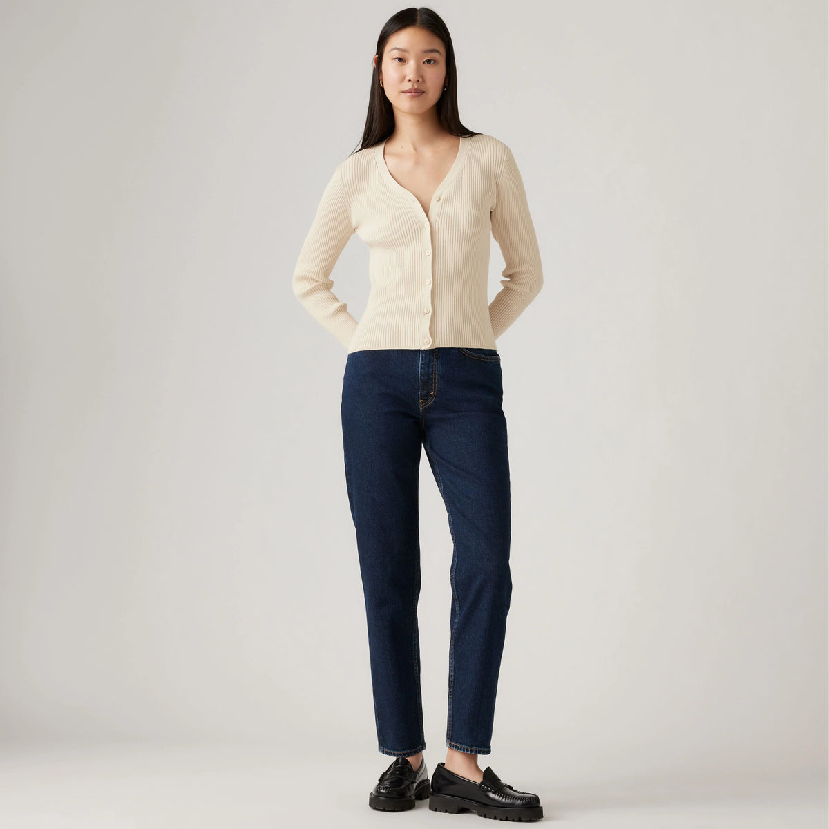 80s Mom Women's Jeans - Eroded Way - Dark Wash