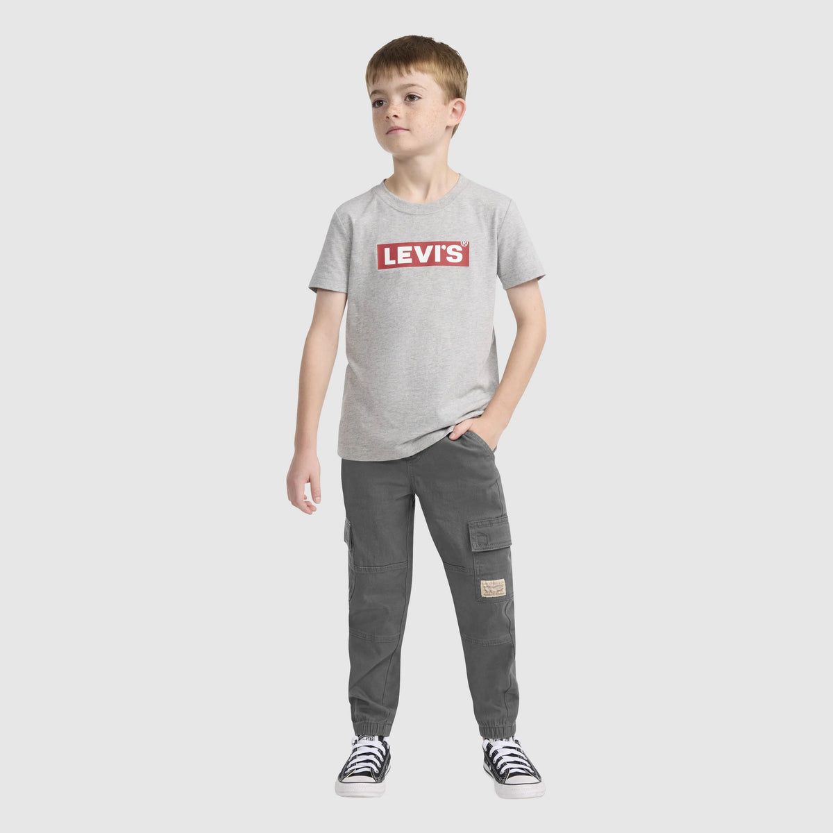 Relaxed Cargo Joggers Little Boys 4-7 - Revolver Grey - Grey