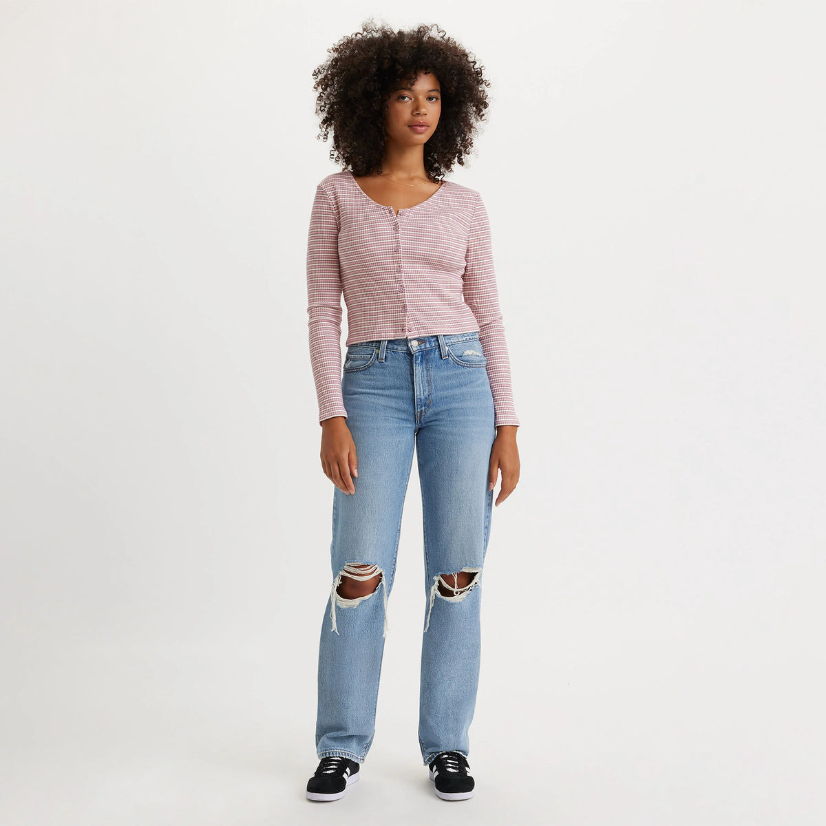 '94 Baggy Women's Jeans - Caution Hot Pants - Medium Wash