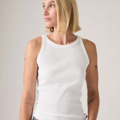 Essential Racer Tank Top - White