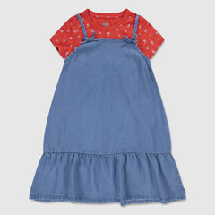 Layerable Dress With Tee Big Girls 7-16 - Splash Zone - Blue / Red