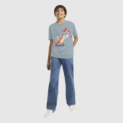 Short Sleeve Parading Hot Dog Graphic Tee Big Boys 8-20 - Lead - Grey
