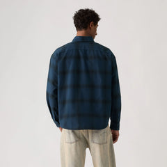Zandt Long-Sleeve Boxy Garment Dye Shirt - Garment Dye Zodiac Blue - Blue