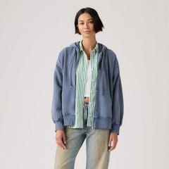 Women's Vintage Garment Dye Relaxed Hoodie - Garment Dye Sunshine Blue - Blue